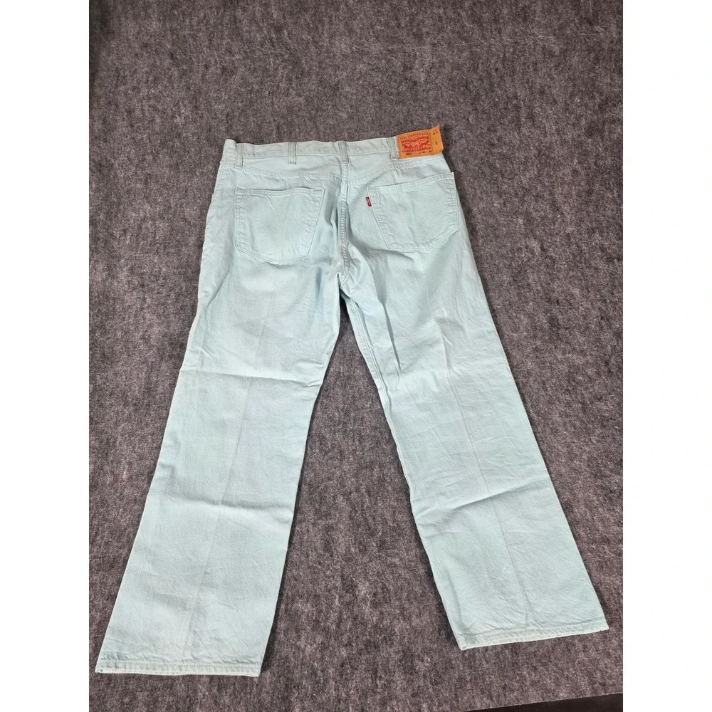 Levis 501 Original Fit Jeans 40x30 Light Mint Ice Blue Pastel Button Fly